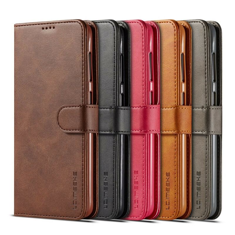 Capa Flip Para Samsung Galaxy A20e Lc.imeeke Efeito Couro