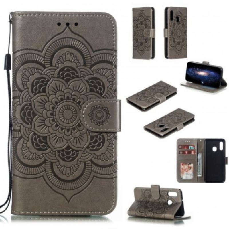 Capa Flip Para Samsung Galaxy A20e Mandala Completa