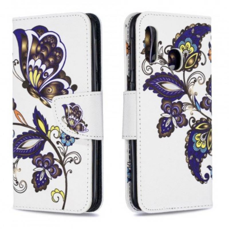 Capa Flip Para Samsung Galaxy A20e Tatuagem De Borboleta