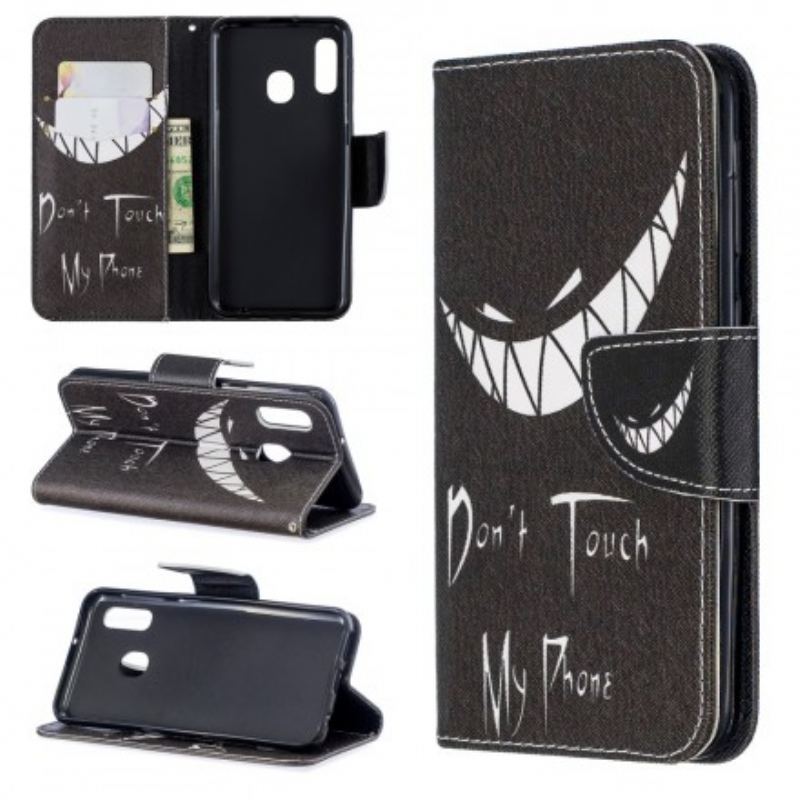 Capa Flip Para Samsung Galaxy A20e Telefone Do Diabo