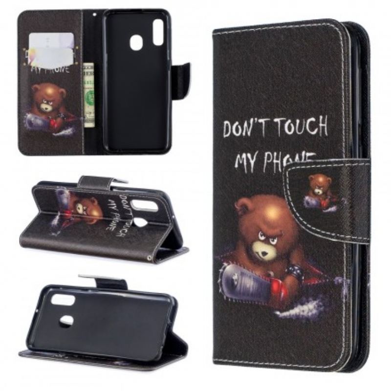 Capa Flip Para Samsung Galaxy A20e Urso Perigoso