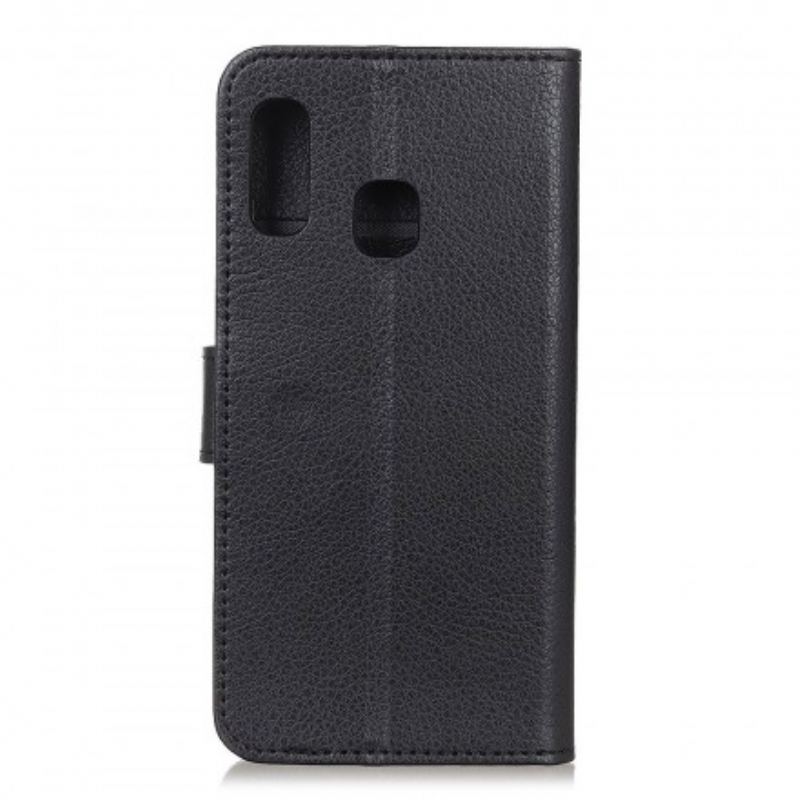 Capa Folio Para Samsung Galaxy A20e Couro Falso Tradicional