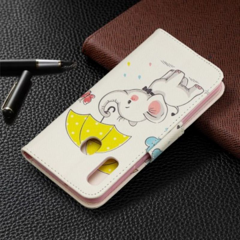 Capa Folio Para Samsung Galaxy A20e Elefante Bébé