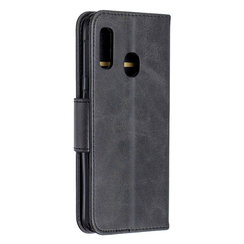 Capa Folio Para Samsung Galaxy A20e Flip Retalho Liso Oblíquo