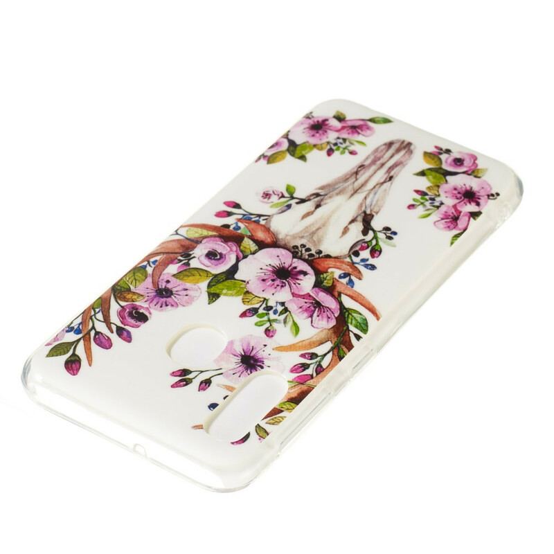 Capa Para Samsung Galaxy A20e Alce Floral Fluorescente