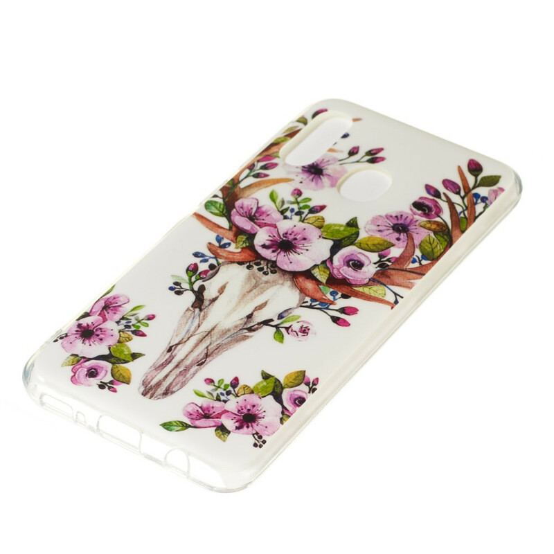 Capa Para Samsung Galaxy A20e Alce Floral Fluorescente