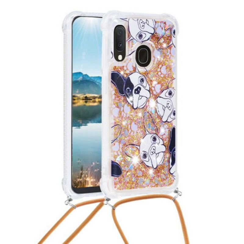 Capa Para Samsung Galaxy A20e De celular Cadelas De Lantejoulas