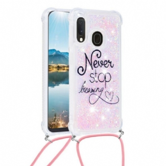 Capa Para Samsung Galaxy A20e De celular Cordão De Glitter Nunca Pare