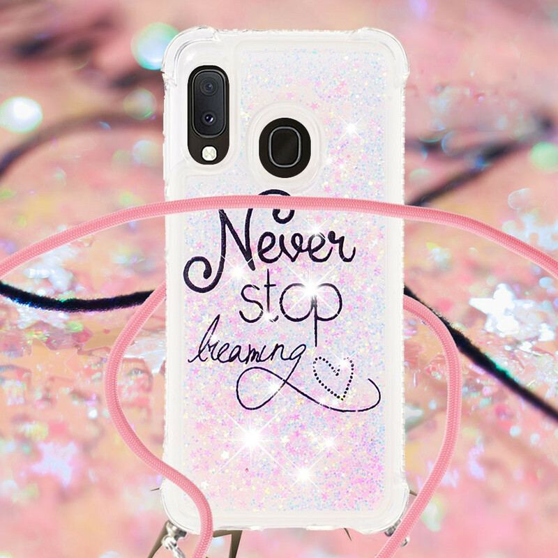 Capa Para Samsung Galaxy A20e De celular Cordão De Glitter Nunca Pare