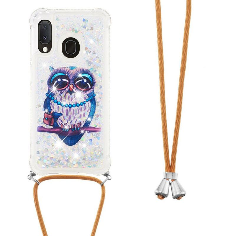 Capa Para Samsung Galaxy A20e De celular Cordão De Lantejoulas Miss Owl