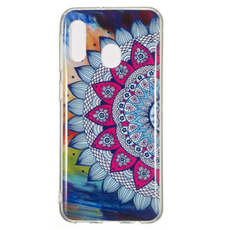 Capa Para Samsung Galaxy A20e Mandala Colorida Fluorescente