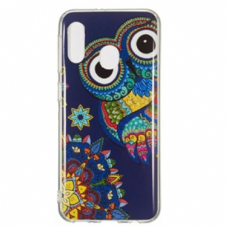 Capa Para Samsung Galaxy A20e Mandala Coruja Fluorescente