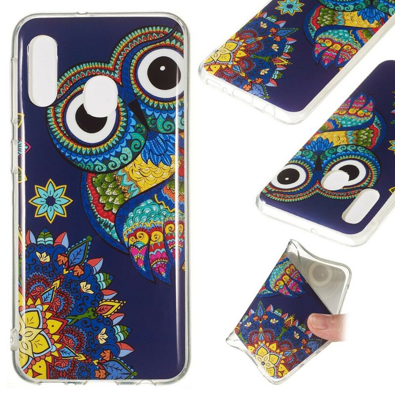 Capa Para Samsung Galaxy A20e Mandala Coruja Fluorescente