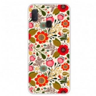 Capa Para Samsung Galaxy A20e Tapeçaria Floral