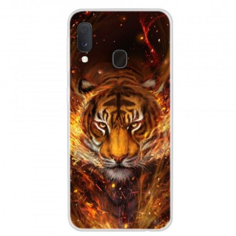 Capa Para Samsung Galaxy A20e Tigre De Fogo