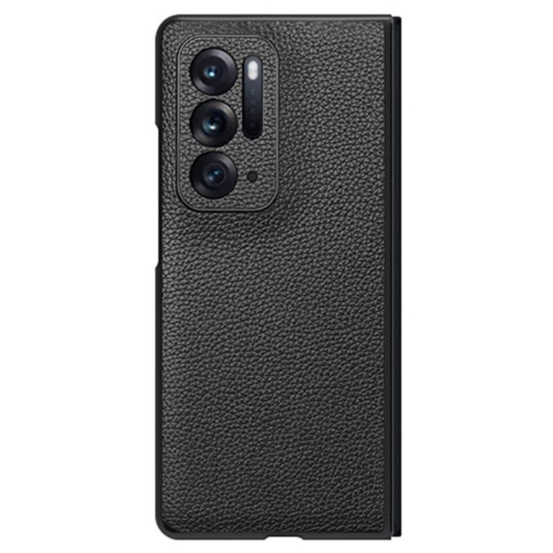 Capa Para Oppo Find N Couro De Lichia Premium Genuíno