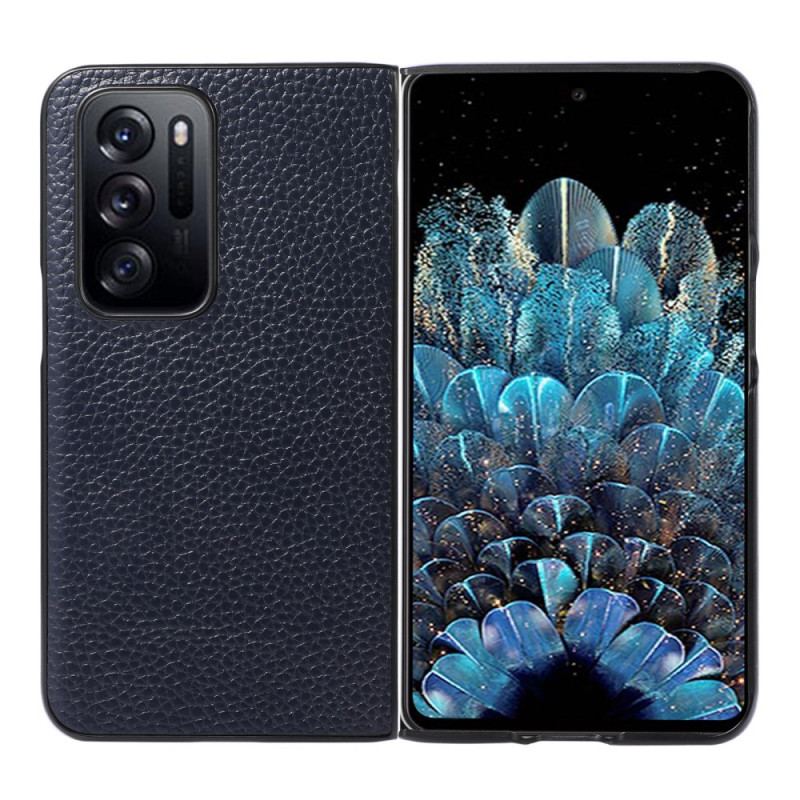 Capa Para Oppo Find N Design De Lichia De Couro Genuíno