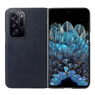 Capa Para Oppo Find N Design De Lichia De Couro Genuíno