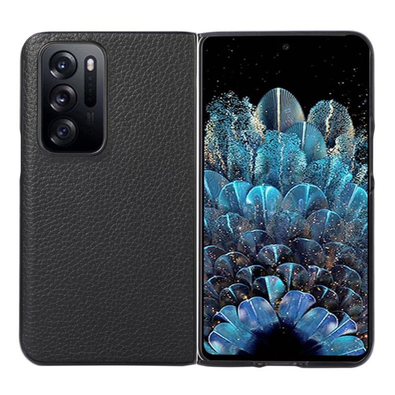 Capa Para Oppo Find N Design De Lichia De Couro Genuíno