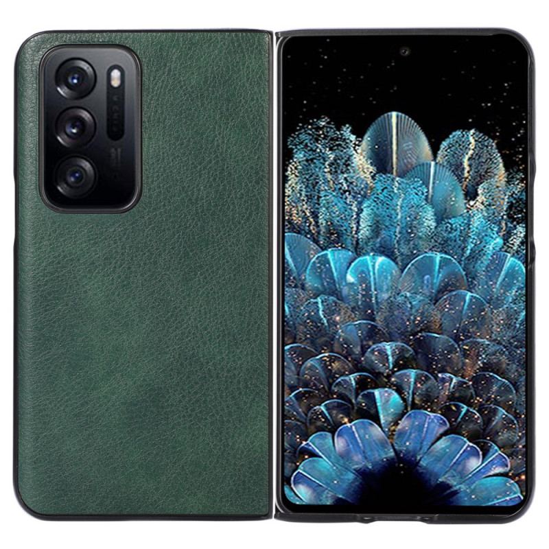 Capa Para Oppo Find N Estilo Couro Lichia