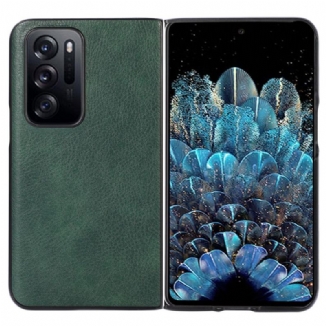 Capa Para Oppo Find N Estilo Couro Lichia