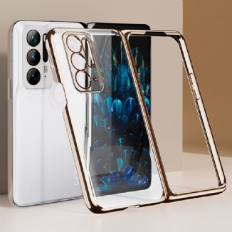 Capa Para Oppo Find N Transparente Com Armação Frontal De Metal