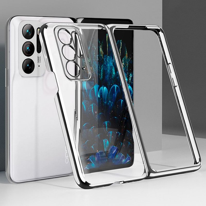 Capa Para Oppo Find N Transparente Com Armação Frontal De Metal