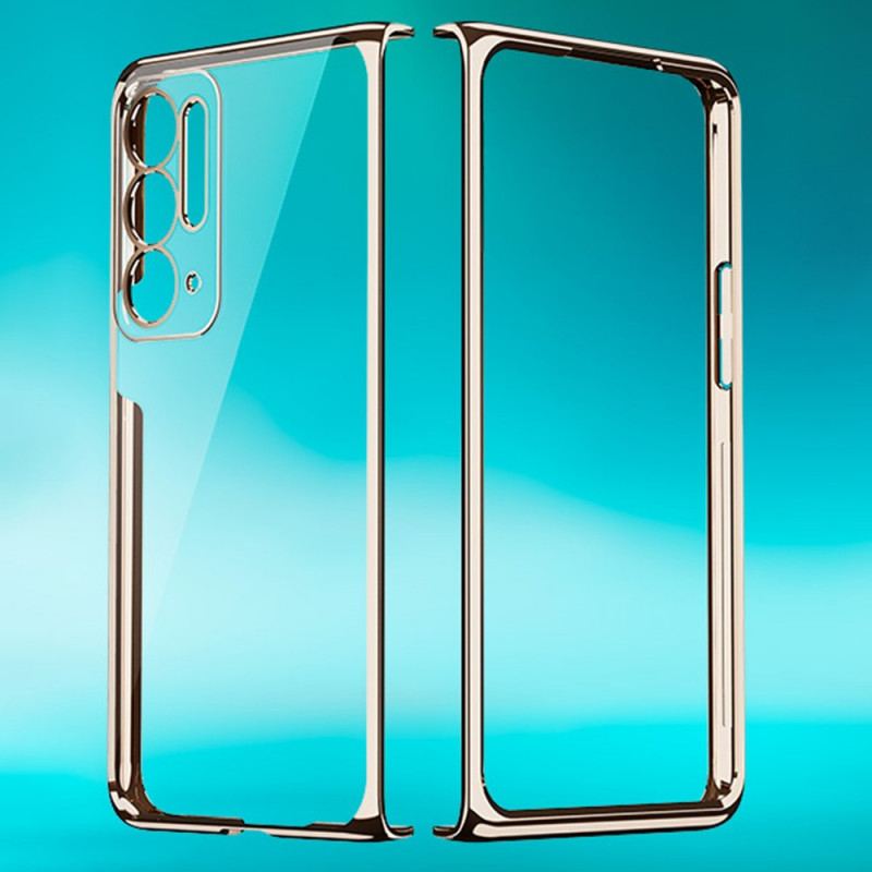 Capa Para Oppo Find N Transparente Com Armação Frontal De Metal