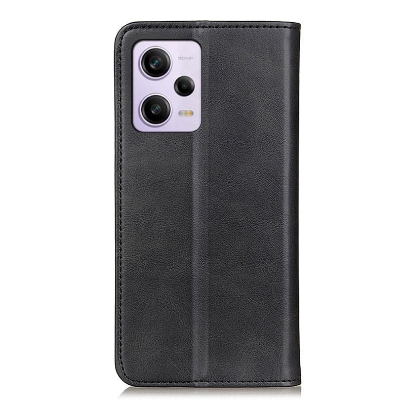 Capa De Celular Para Xiaomi Redmi Note 12 Pro Plus Flip Clássico Couro Rachado