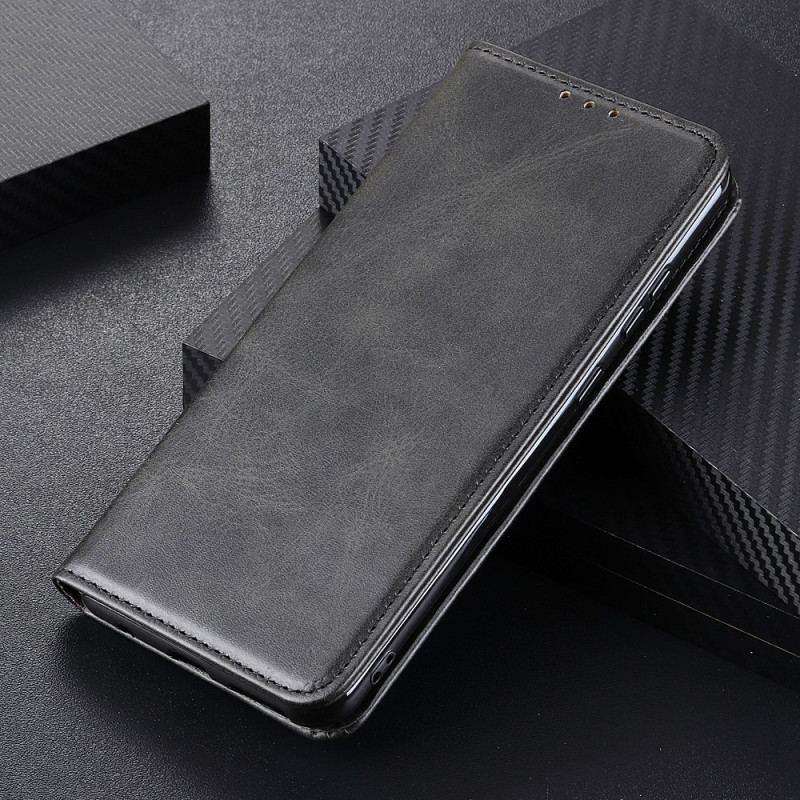 Capa De Celular Para Xiaomi Redmi Note 12 Pro Plus Flip Clássico Couro Rachado