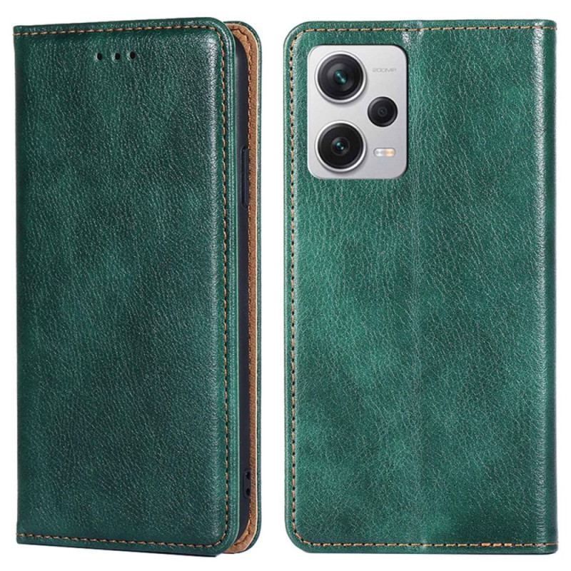 Capa De Celular Para Xiaomi Redmi Note 12 Pro Plus Flip Costura De Couro Falso