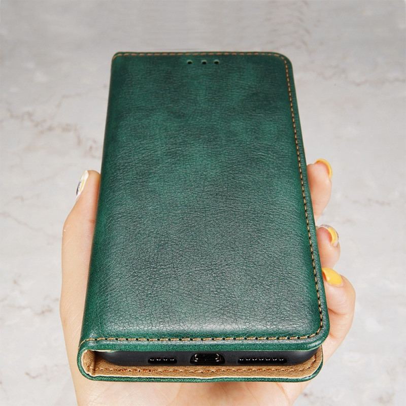 Capa De Celular Para Xiaomi Redmi Note 12 Pro Plus Flip Costura De Couro Falso