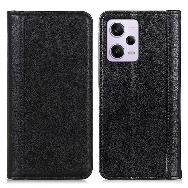 Capa De Celular Para Xiaomi Redmi Note 12 Pro Plus Flip Couro Rachado De Lichia