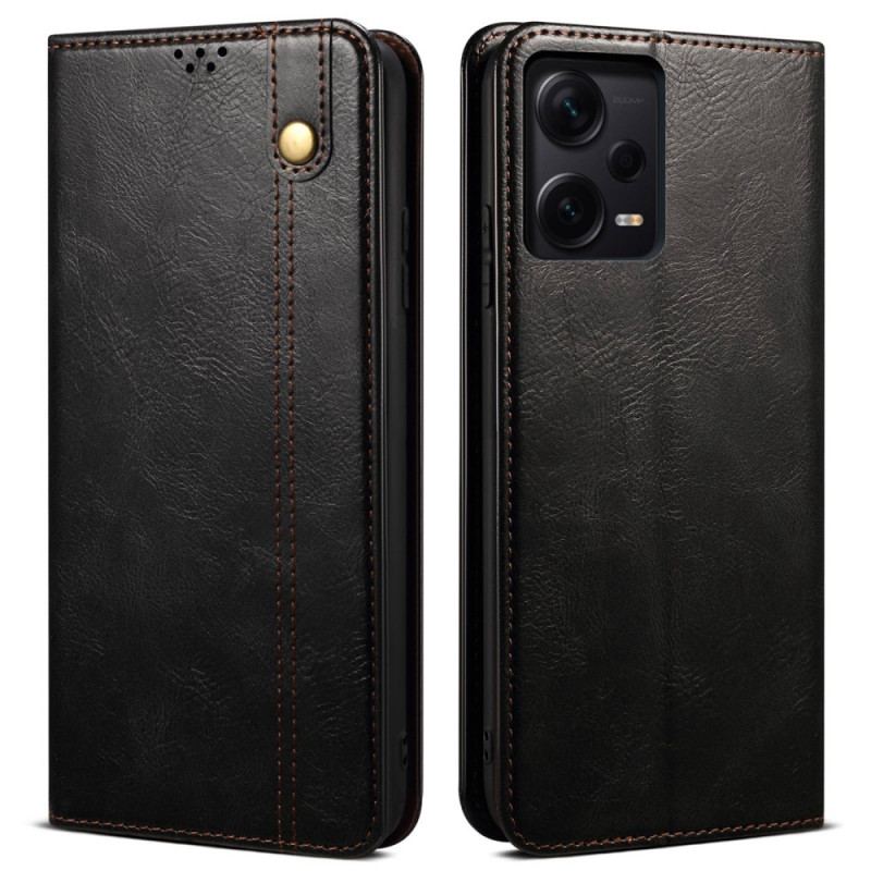 Capa De Celular Para Xiaomi Redmi Note 12 Pro Plus Flip Couro Sintético Encerado