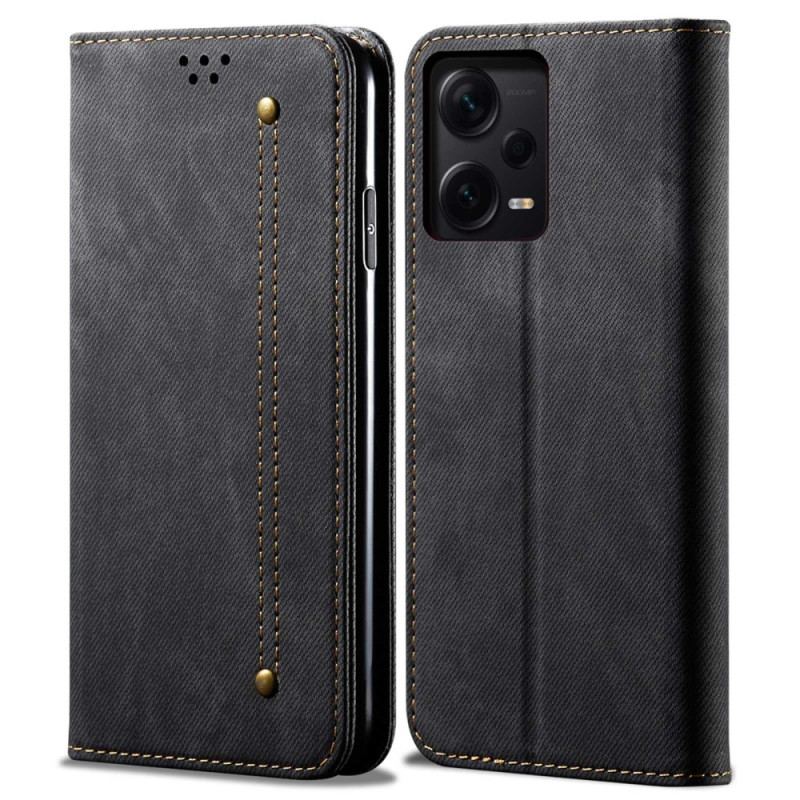 Capa De Celular Para Xiaomi Redmi Note 12 Pro Plus Flip Tecido Jeans