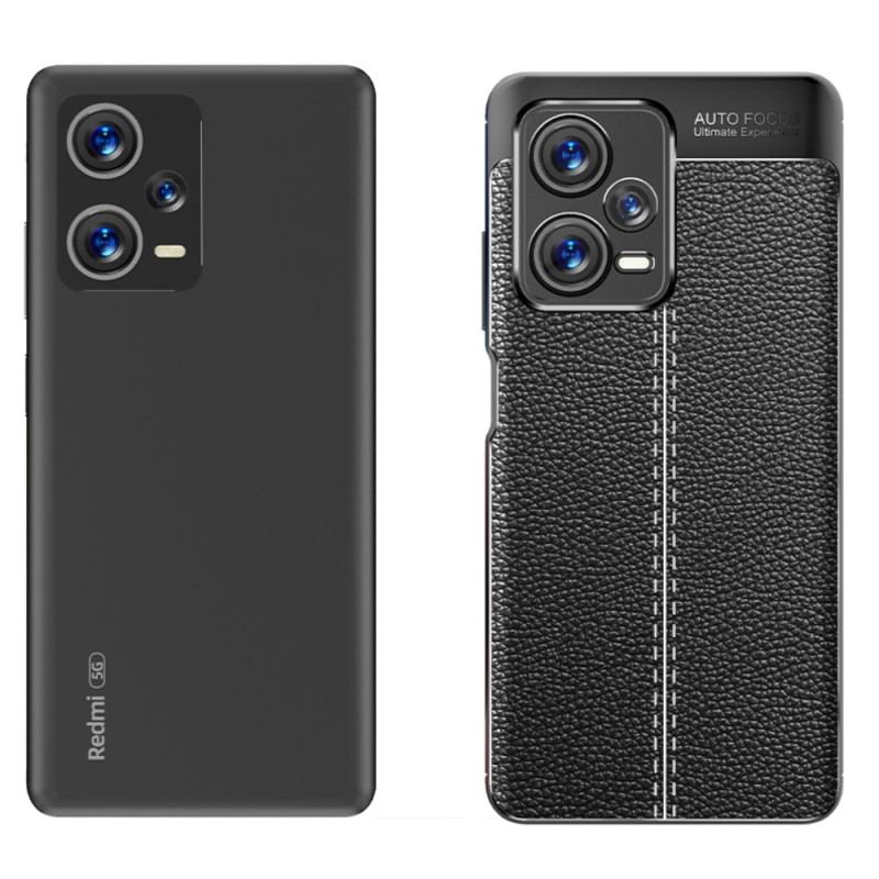 Capa De Celular Para Xiaomi Redmi Note 12 Pro Plus Linha Dupla Efeito Couro Litchi