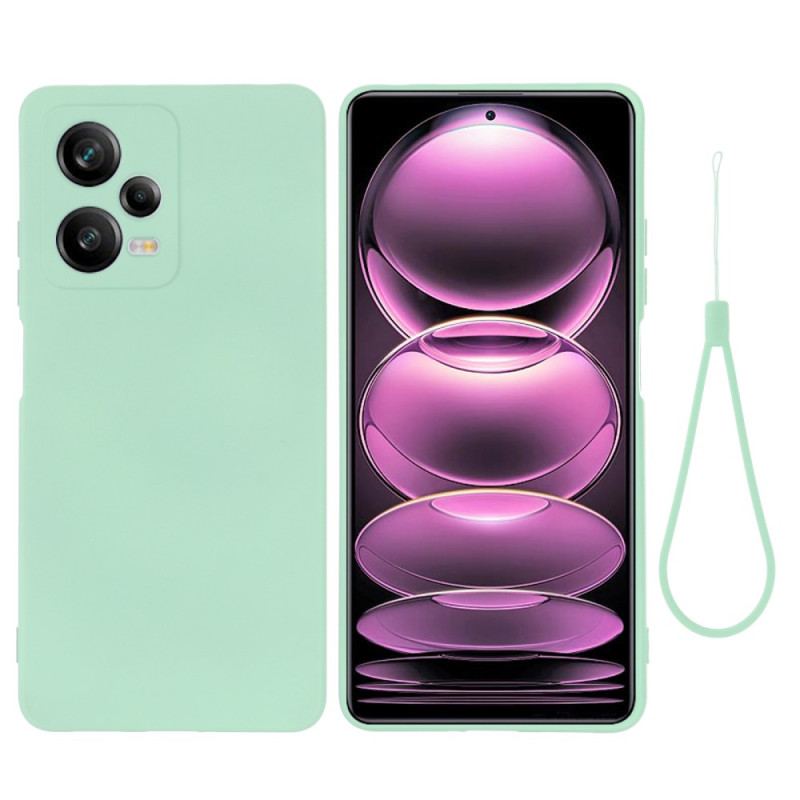 Capa De Celular Para Xiaomi Redmi Note 12 Pro Plus Silicone Líquido Com Cordão