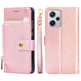 Capa De Couro Para Xiaomi Redmi Note 12 Pro Plus Porta-moedas Com Zíper