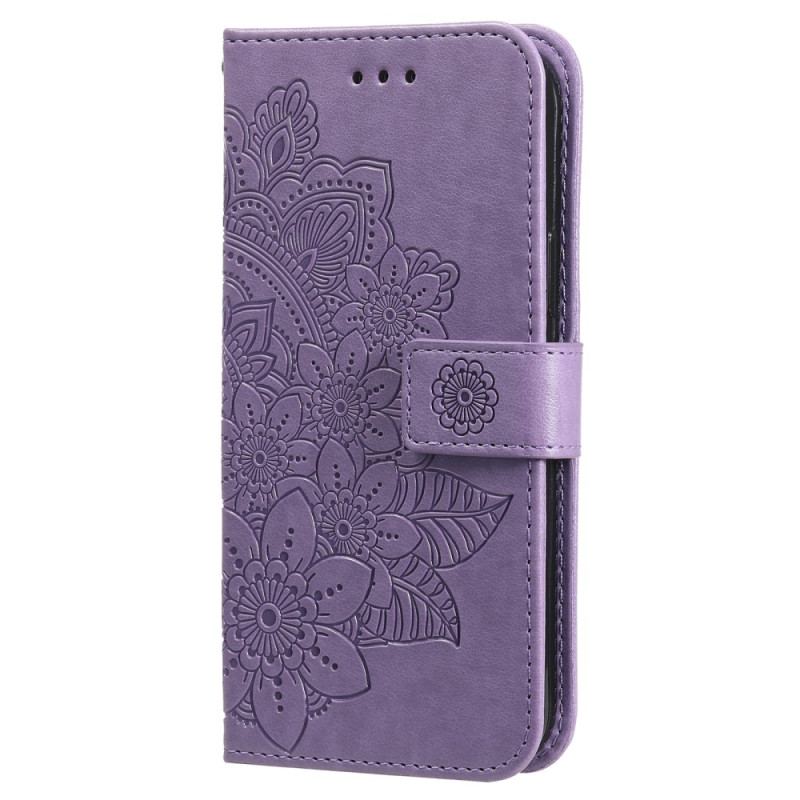 Capa Em Pele Para Xiaomi Redmi Note 12 Pro Plus De Cordão Mandala De Flor De Alça