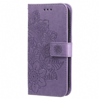 Capa Em Pele Para Xiaomi Redmi Note 12 Pro Plus De Cordão Mandala De Flor De Alça