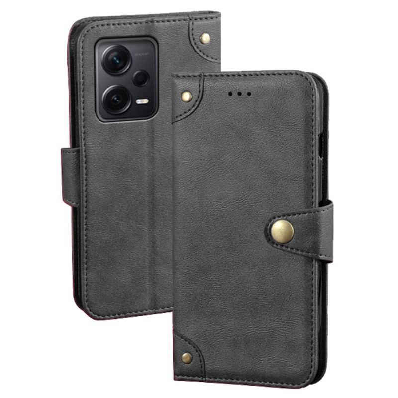 Capa Flip Para Xiaomi Redmi Note 12 Pro Plus Botão Magnético