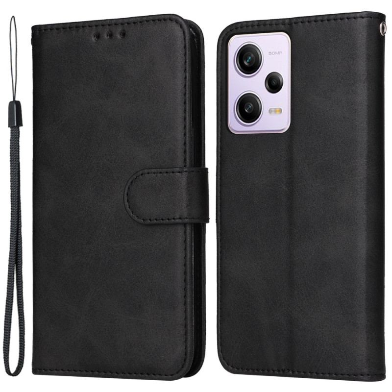 Capa Flip Para Xiaomi Redmi Note 12 Pro Plus De Cordão Simples Com Alça