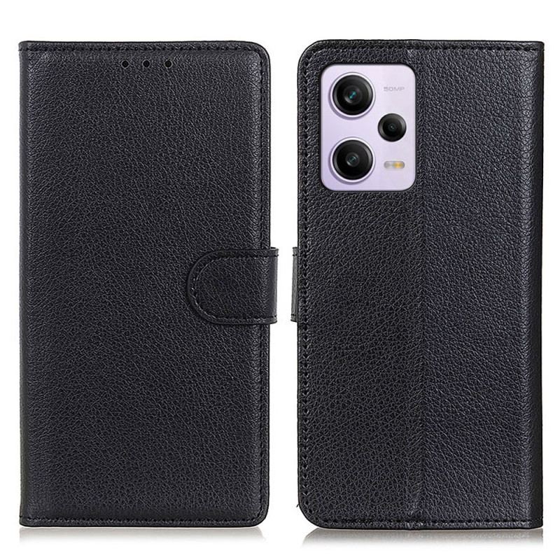 Capa Flip Para Xiaomi Redmi Note 12 Pro Plus Couro Falso Tradicional