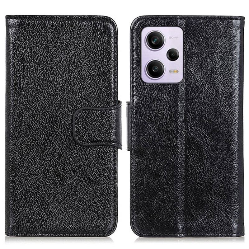 Capa Flip Para Xiaomi Redmi Note 12 Pro Plus Couro Napa Rachado