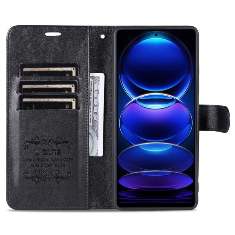 Capa Flip Para Xiaomi Redmi Note 12 Pro Plus Efeito Couro