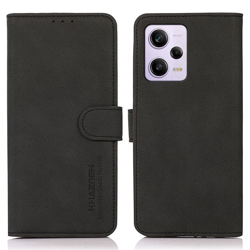 Capa Flip Para Xiaomi Redmi Note 12 Pro Plus Khazneh Moda Efeito Couro