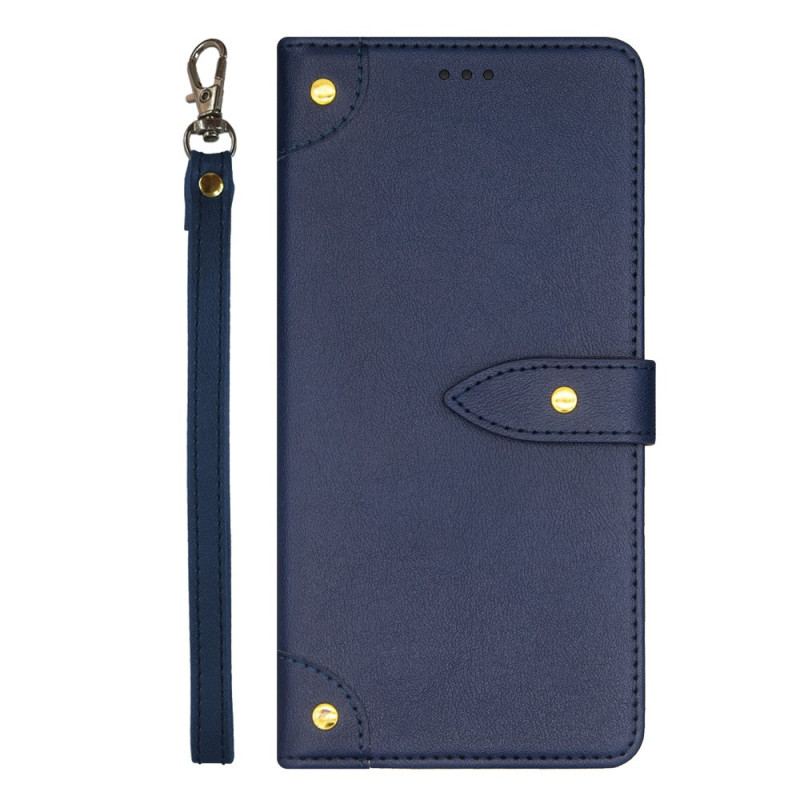 Capa Flip Para Xiaomi Redmi Note 12 Pro Plus Rebites E Cinta Idewei