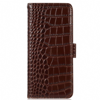 Capa Flip Para Xiaomi Redmi Note 12 Pro Plus Rfid Estilo Crocodilo