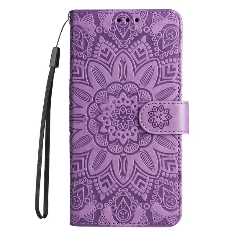 Capa Folio Para Xiaomi Redmi Note 12 Pro Plus De Cordão Decoração Mandala Com Alça