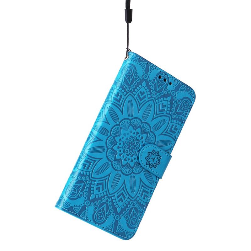 Capa Folio Para Xiaomi Redmi Note 12 Pro Plus De Cordão Decoração Mandala Com Alça